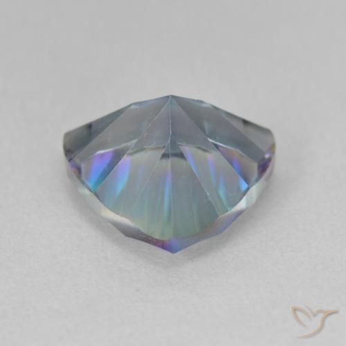 Quartz mystique Bleu multicolore naturelle Trillion, 2.97 ct, VVS-VS