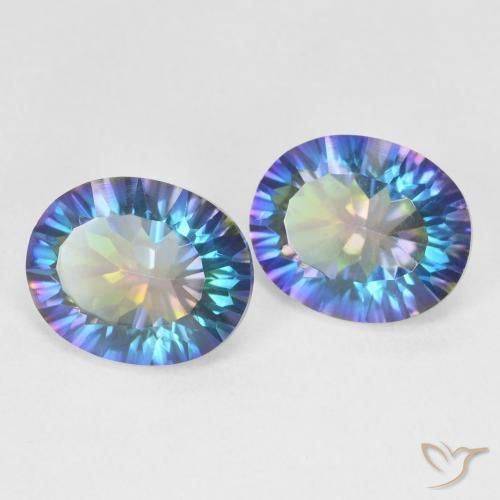 Achetez naturel 6,32ct multicolore quartz mystique gems, coupe ovale, en provenance brésil chez gemselect. en stock, livraison internationale!