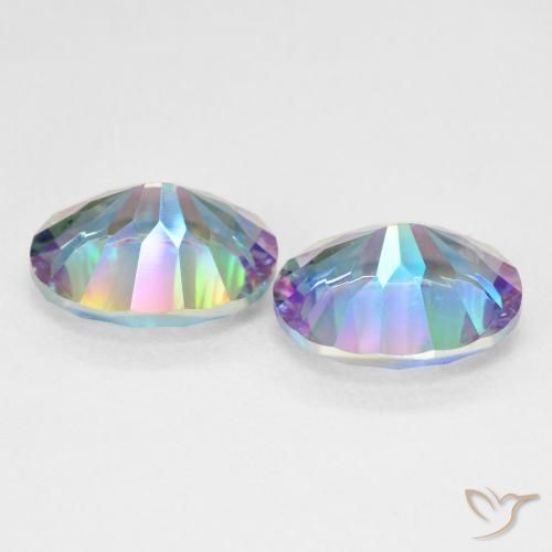 Achetez naturel 6,32ct multicolore quartz mystique gems, coupe ovale, en provenance brésil chez gemselect. en stock, livraison internationale!