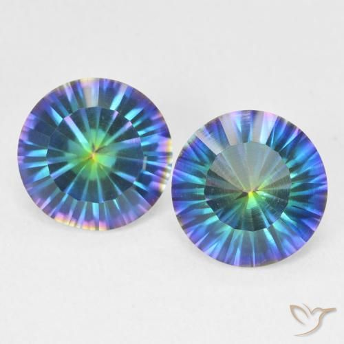 3.06ctw Naturel Bleu multicolore Quartz mystique, Tour, VVS-VS