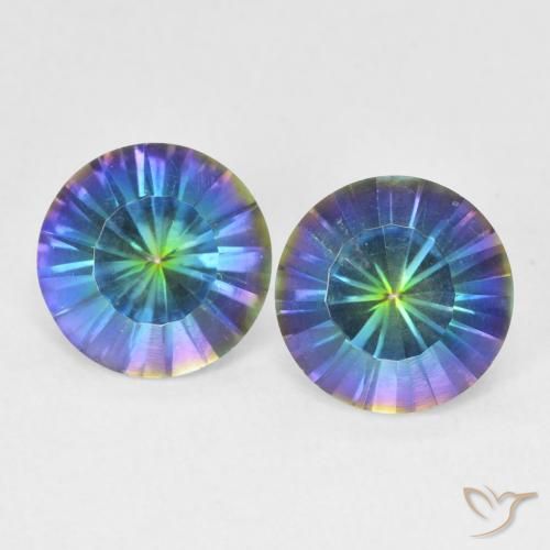 3.19ctw Naturel Bleu multicolore Quartz mystique, Tour, VVS-VS