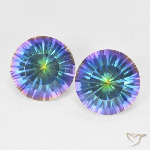 3.37ctw Naturel Bleu multicolore Quartz mystique, Tour, VVS-VS