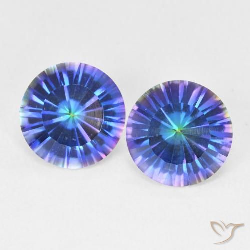 3.24ctw Naturel Bleu multicolore Quartz mystique, Tour, VVS-VS
