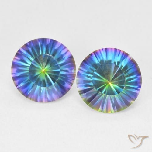 3.27ctw Naturel Bleu multicolore Quartz mystique, Tour, VVS-VS