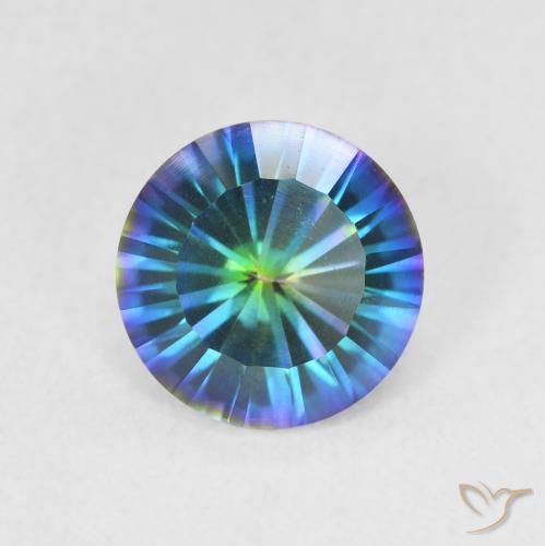 Quartz mystique Bleu multicolore naturelle Coupe roude, 1.52 ct, VVS-VS