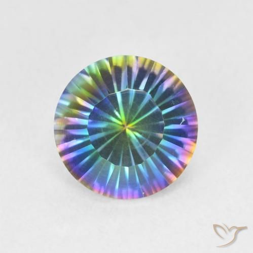 Quartz mystique multicolore naturelle coupe roude, 1,69 ct, VVS-VS