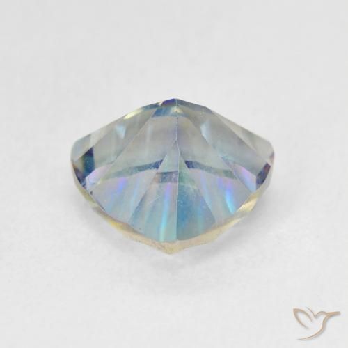 Quartz mystique Bleu multicolore naturelle Trillion, 2.22 ct, VS