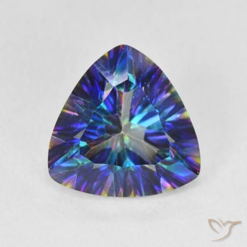 3.01ct Naturel Bleu multicolore Quartz mystique, Trillion, VS