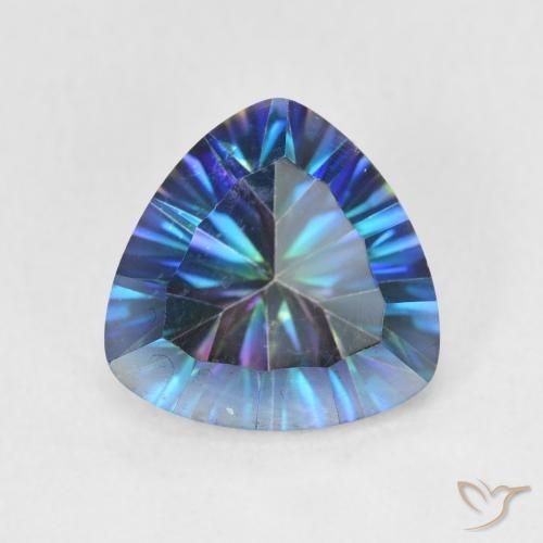 2.85ct Naturel Bleu multicolore Quartz mystique, Trillion, VS