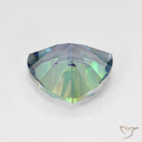 Quartz mystique Bleu multicolore naturelle Trillion, 2.85 ct, VS
