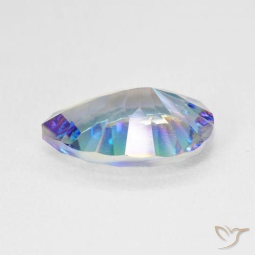 Quartz mystique Bleu multicolore naturelle En forme de poire, 4.68 ct, VS
