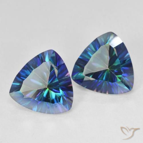 Shop natural 5.94ct Bleu multicolore Quartz mystique gems, Trillion, from Brésil at GemSelect. In stock, global shipping!