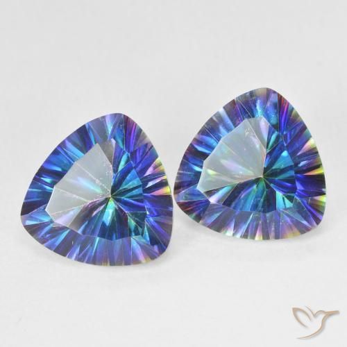 Shop natural 5.94ct Bleu multicolore Quartz mystique gems, Trillion, from Brésil at GemSelect. In stock, global shipping!