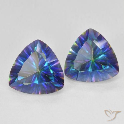 Achetez naturel 4,63ct multicolore quartz mystique gems, trillion, en provenance brésil chez gemselect. en stock, livraison internationale!