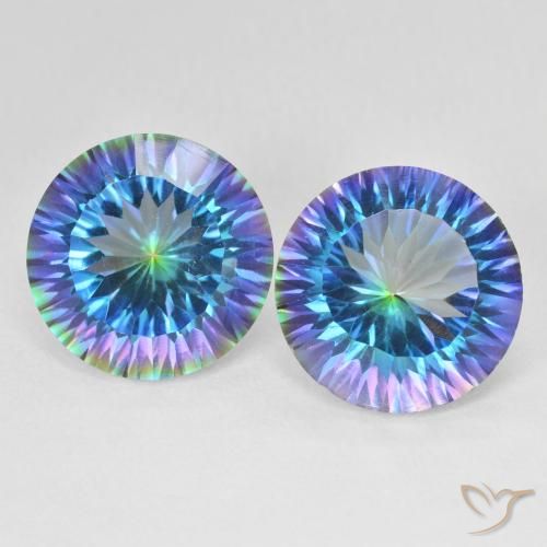 11.68ctw Naturel Bleu multicolore Quartz mystique, Tour, VS