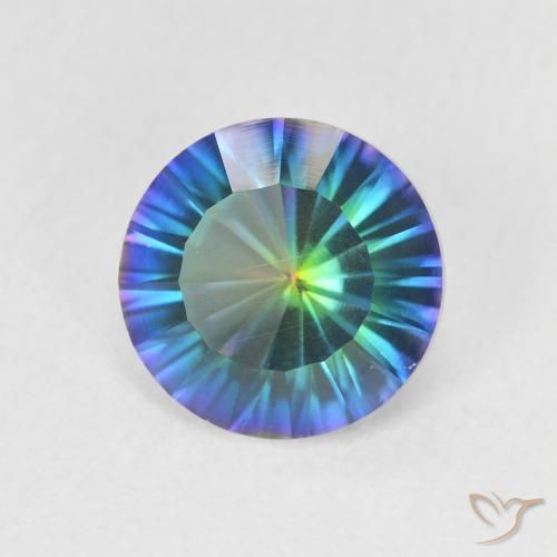 Quartz mystique multicolore naturelle coupe roude, 1,59 ct, VS