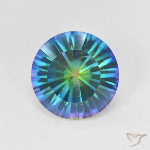 Quartz mystique multicolore naturelle coupe roude, 1,42 ct, VS