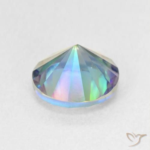 Quartz mystique multicolore naturelle coupe roude, 1,42 ct, VS
