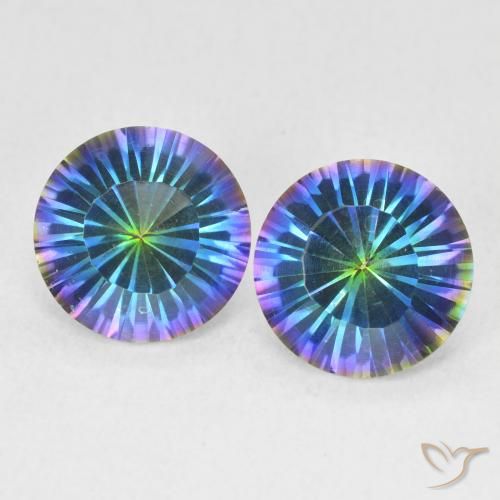3.26ctw Naturel Bleu multicolore Quartz mystique, Tour, VVS-VS