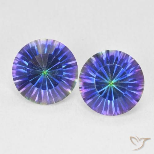 3.46ctw Naturel Bleu multicolore Quartz mystique, Tour, VVS-VS