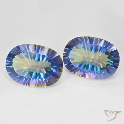 Achetez naturel 25,03ct multicolore quartz mystique gems, coupe ovale, en provenance brésil chez gemselect. en stock, livraison internationale!