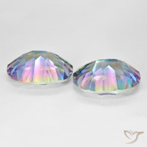 Achetez naturel 25,03ct multicolore quartz mystique gems, coupe ovale, en provenance brésil chez gemselect. en stock, livraison internationale!