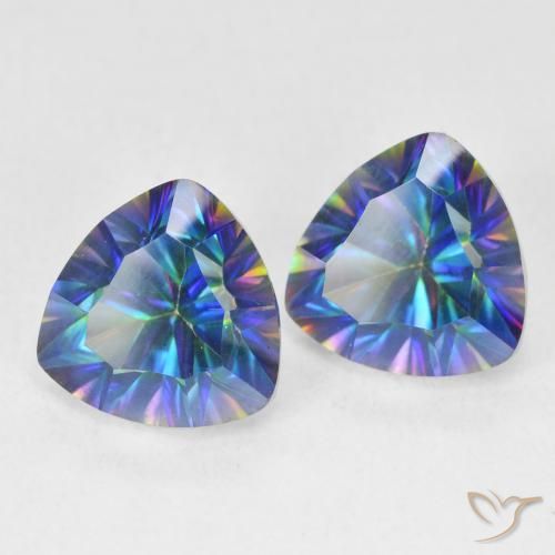 Shop natural 5.35ct Bleu multicolore Quartz mystique gems, Trillion, from Brésil at GemSelect. In stock, global shipping!