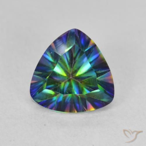 Quartz mystique Multicolore naturelle Trillion, 1.14 ct, VVS-VS