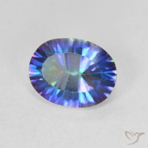 Quartz mystique Multicolore naturelle ovale, 1.72 ct, VVS-VS