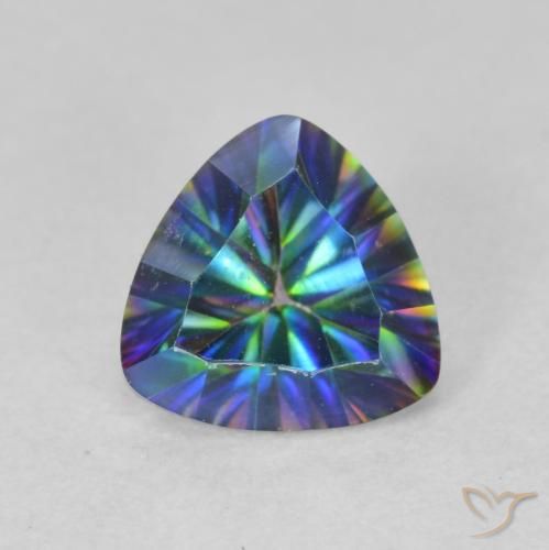 Quartz mystique Multicolore naturelle Trillion, 1.02 ct, VS