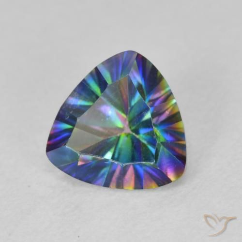 Quartz mystique Multicolore naturelle Trillion, 1.02 ct, VS