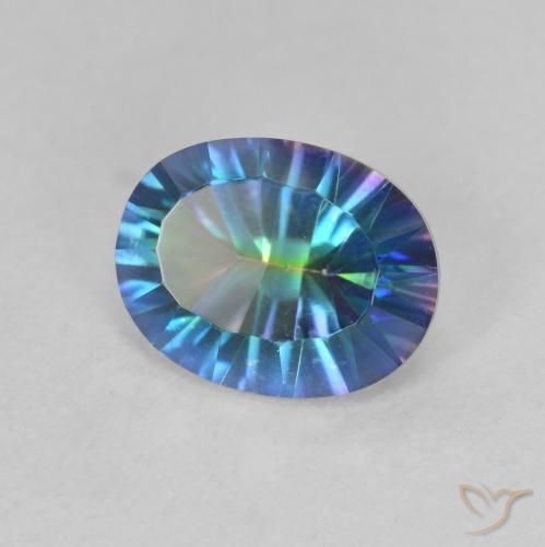 Quartz mystique Multicolore naturelle ovale, 1.73 ct, VVS-VS
