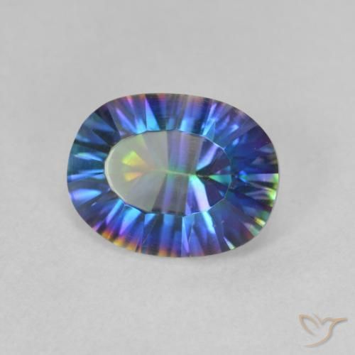 Quartz mystique Multicolore naturelle ovale, 1.66 ct, VVS-VS