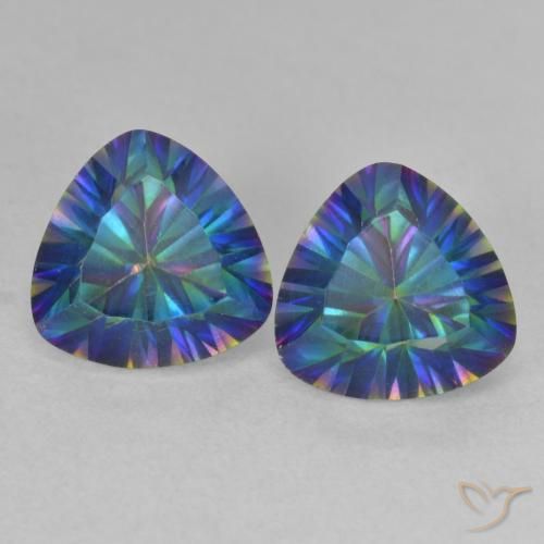 3.67ctw Naturel Multicolore Quartz mystique, Trillion, VS