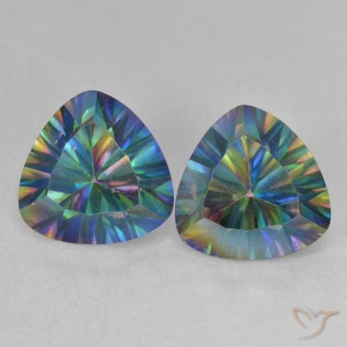3.72ctw Naturel Multicolore Quartz mystique, Trillion, VS
