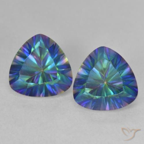 3.73ctw Naturel Multicolore Quartz mystique, Trillion, VS