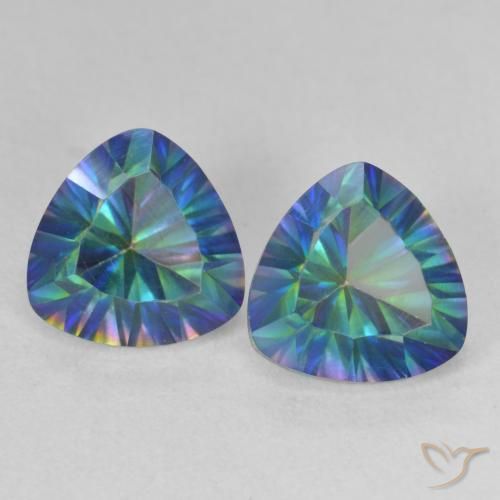 3.70ctw Naturel Multicolore Quartz mystique, Trillion, VVS-VS
