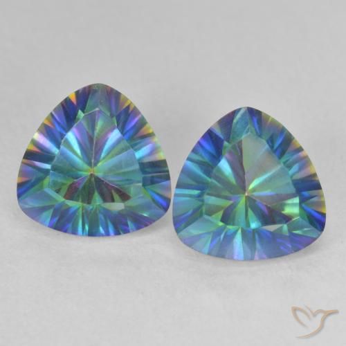 3.75ctw Naturel Multicolore Quartz mystique, Trillion, VVS-VS