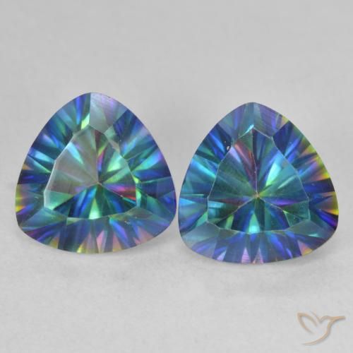 3.60ctw Naturel Multicolore Quartz mystique, Trillion, VVS-VS