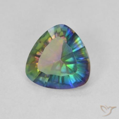Quartz mystique Multicolore naturelle Trillion, 1.26 ct, VVS-VS