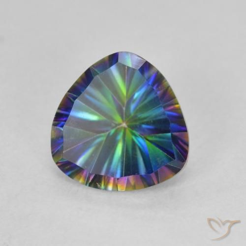 Quartz mystique Multicolore naturelle Trillion, 1.59 ct, VVS-VS