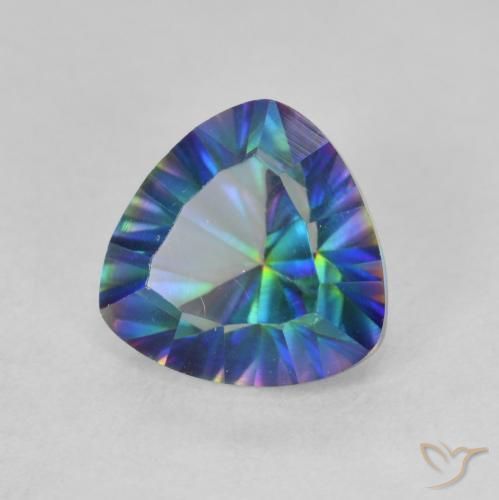 Quartz mystique Multicolore naturelle Trillion, 1.87 ct, VVS-VS