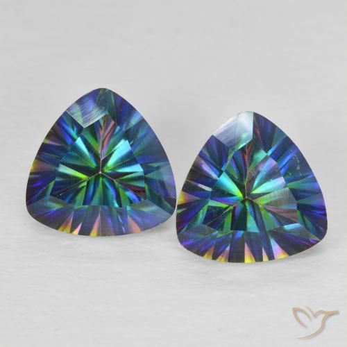 Shop natural 2.25ct Bleu multicolore Quartz mystique gems, Trillion, from Brésil at GemSelect. In stock, global shipping!
