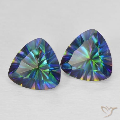 Shop natural 2.25ct Bleu multicolore Quartz mystique gems, Trillion, from Brésil at GemSelect. In stock, global shipping!