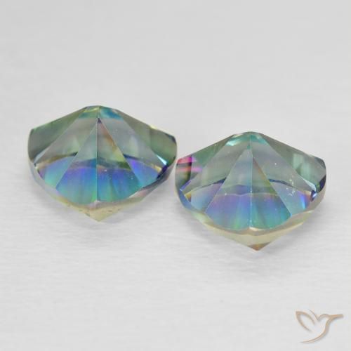 Shop natural 2.25ct Bleu multicolore Quartz mystique gems, Trillion, from Brésil at GemSelect. In stock, global shipping!