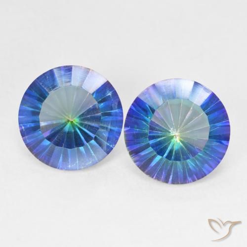 4.85ctw Naturel Bleu multicolore Quartz mystique, Tour, VVS-VS