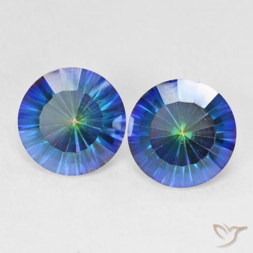 4.74ctw Naturel Bleu multicolore Quartz mystique, Tour, VVS-VS