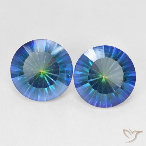 4.97ctw Naturel Bleu multicolore Quartz mystique, Tour, VVS-VS