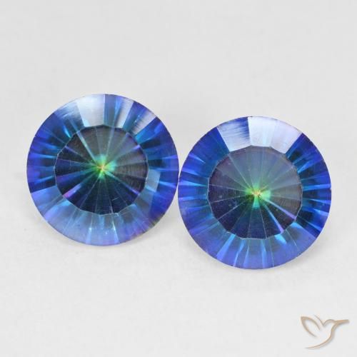 4.92ctw Naturel Bleu multicolore Quartz mystique, Tour, VVS-VS