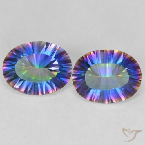 3.30ctw Naturel Multicolore Quartz mystique, ovale, VVS-VS